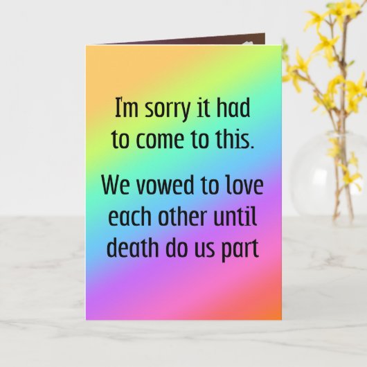 Tot de dood scheiden we niet kaart (Gele Bloem)