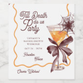 Tot de Dood Scheidt Cocktail Halloween Bruidsfeest Wijn Etiket (Enkel label)