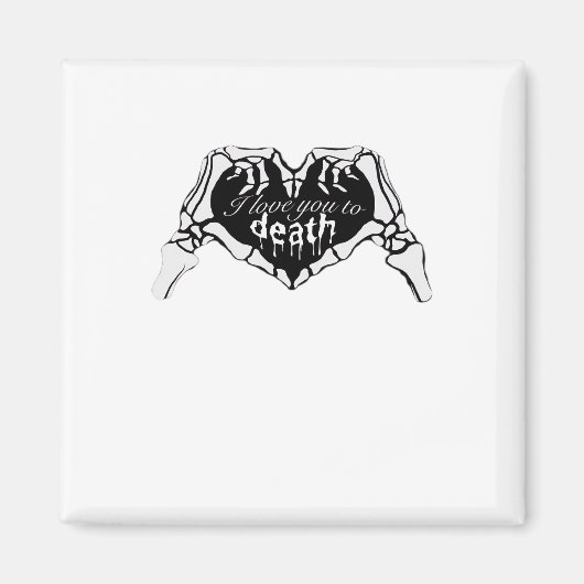 Tot de dood - Skelet Hand Hart Magneet (Voorkant)