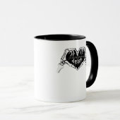 Tot de dood - Skelet Hand Hart Mok (Voorkant rechts)