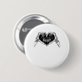 Tot de dood - Skelet Hand Hart Ronde Button 5,7 Cm (Voorkant /achterkant)