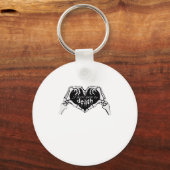 Tot de dood - Skelet Hand Hart Sleutelhanger (Voorkant)