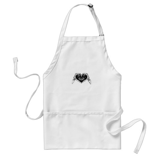 Tot de dood - Skelet Hand Hart Standaard Schort (Voorkant)