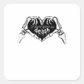 Tot de dood - Skelet Hand Hart Vierkante Sticker (Voorkant)