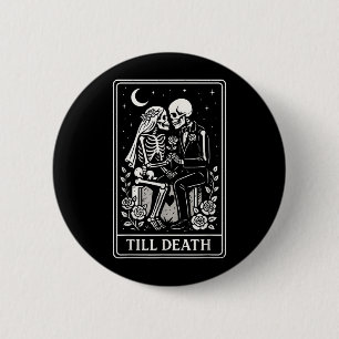 Tot de Dood Skelet Koppel Tarot Gotische Trouwdag Ronde Button 5,7 Cm