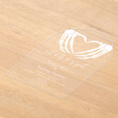 Tot de dood Skeleton Handen Arch Wedding Acryl Uitnodigingen (Laagn)