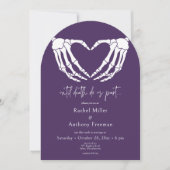 Tot de dood Skeleton handen boog bruiloft twee kan Kaart (Voorkant)