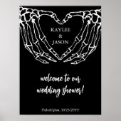 Tot de dood Skeleton handen Couples douche welkom Poster (Voorkant)