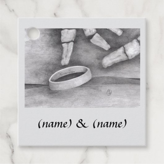 "Tot de dood" thematische kunst Bedankjes Labels (Voorkant)