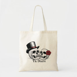 Tot de dood van de heer en mevrouw Wedding Skulls Tote Bag