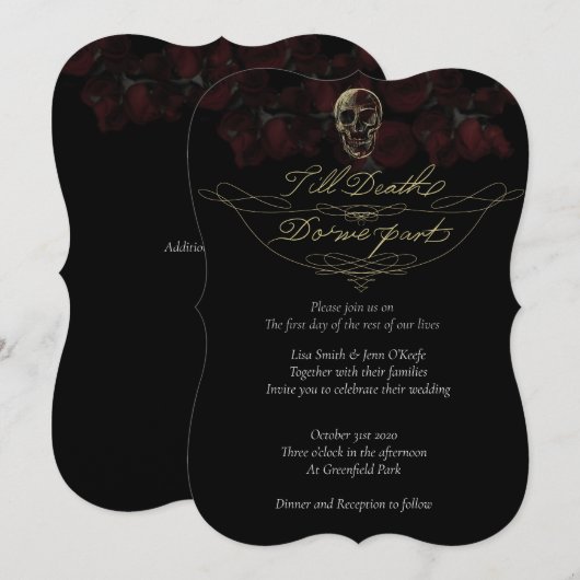 Tot de dood van het huwelijk kaart (Voorkant / Achterkant)