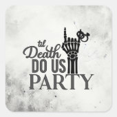 Tot de dood vierkante sticker (Voorkant)