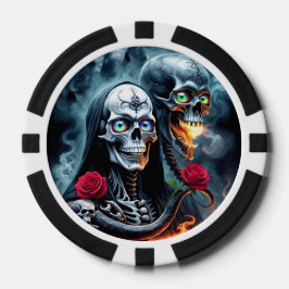 Tot de dood, voorbij voor altijd. poker chips