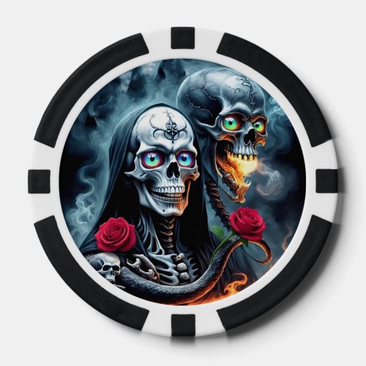 Tot de dood, voorbij voor altijd. poker chips (Voorkant)