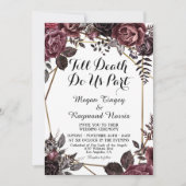 Tot de dood | Witte Gotische Donker Bloemen Elegan Kaart (Voorkant)