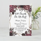 Tot de dood | Witte Gotische Donker Bloemen Elegan Kaart (Staand voorkant)