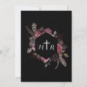 Tot de dood | Zwart Gotisch Donker Bloemen Elegant Kaart (Achterkant)