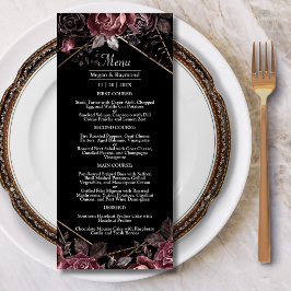 Tot de dood | Zwart Gotisch Donker Bloemen Elegant Menu