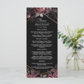 Tot de dood | Zwart Gotisch Donker Bloemen Elegant Menu (Staand voorkant)