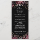 Tot de dood | Zwart Gotisch Donker Bloemen Elegant Menu (Voorkant)