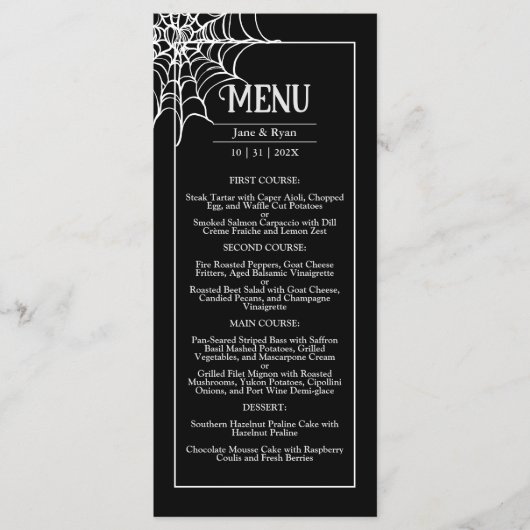 Tot de dood | Zwart Gotisch Donker Hallobruiloft M Menu (Voorkant)