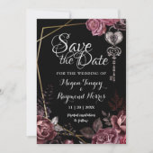 Tot de dood | Zwart Gotisch Elegant Save The Date (Voorkant)