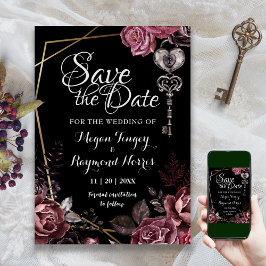 Tot de dood | Zwart Gotisch Elegant Save The Date