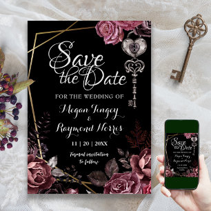 Tot de dood   Zwart Gotisch Elegant Save The Date