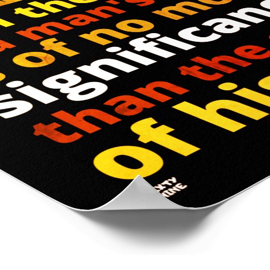 "TOT DE KLEUR VAN DE HUID VAN EEN MAN..." POSTER (Hoek)