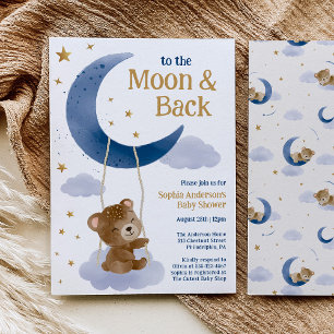 Tot de Maan en Terug Baby Shower Uitnodiging