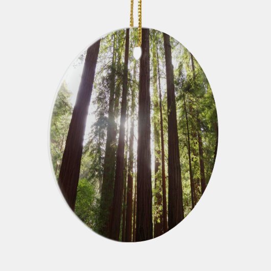 Tot de sequoia's in de ochtend keramisch ornament (Rechts)