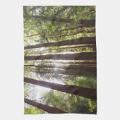 Tot de sequoia's in de ochtend theedoek (Verticaal)