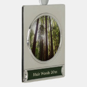 Tot de sequoia's in de ochtend verzilverd banner ornament (Rechts)