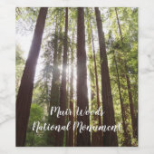 Tot de sequoia's in de ochtend wijn etiket (Enkel label)