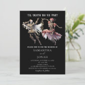 Tot Dood Gotische Skeletten Halloween Bruiloft Kaart (Staand voorkant)