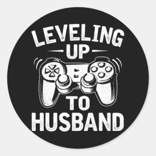 Tot Echtgenoot Mannen Bruidegom Bachelorfeest Game Ronde Sticker