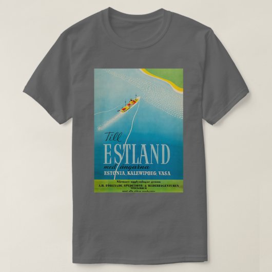 Tot Estland poster van het klassieke reisjaar T-shirt (Design voorkant)