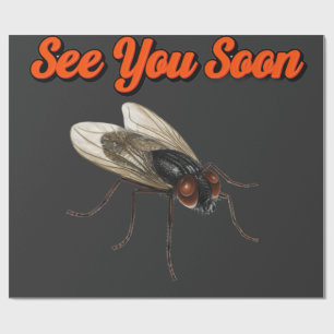 Tot Gauw, Klein Vliegje – Grappige Insect Sticker Cadeaupapier