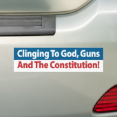 Tot God, Pistolen en de Grondwet. Bumpersticker (Op auto)