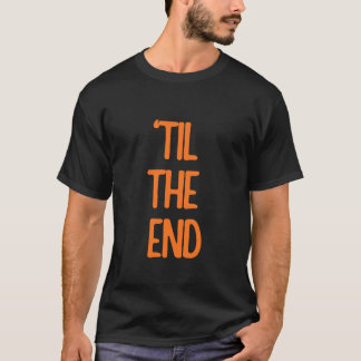 'tot het einde oranje logo tekst t-shirt