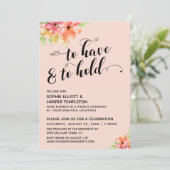 Tot het hebben & tot het houden Hartjes Script Roz Kaart (Staand voorkant)