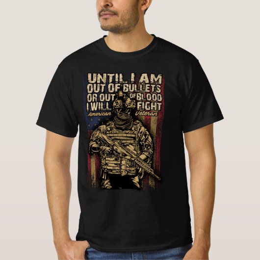 tot ik uit de kogel of uit bloedveteranen ben t-shirt (Voorkant)