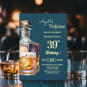 Tot in de perfectie mannen 39e verjaardag Whiskey Kaart