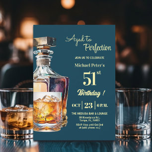 Tot in de perfectie mannen 51ste whiskey verjaarda kaart