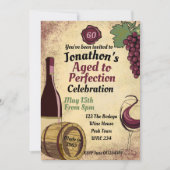 Tot in de perfectie verjaardagsfeest wijnproeverij kaart (Voorkant)