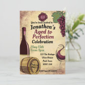 Tot in de perfectie verjaardagsfeest wijnproeverij kaart (Staand voorkant)