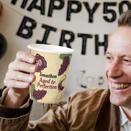 Tot in de perfectie verjaardagsfeest wijnproeverij papieren bekers