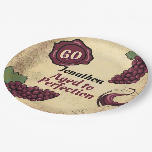 Tot in de perfectie verjaardagsfeest wijnproeverij papieren bordje (Gekanteld)