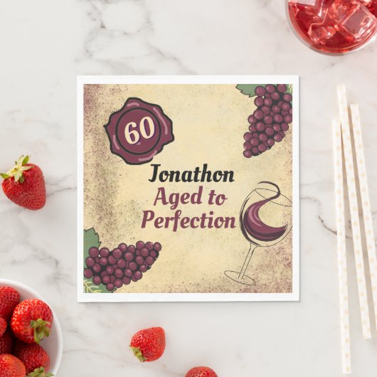 Tot in de perfectie verjaardagsfeest wijnproeverij servet (Insitu)