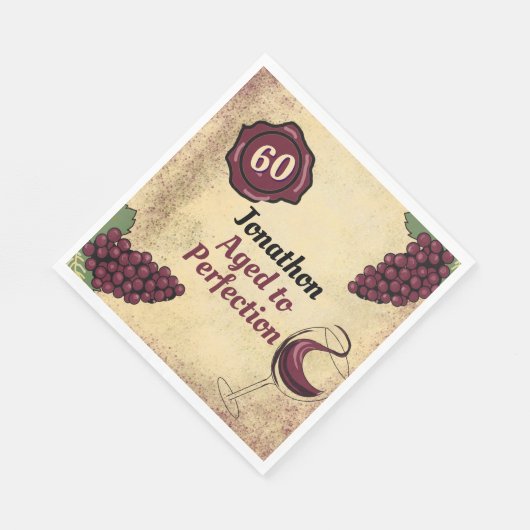 Tot in de perfectie verjaardagsfeest wijnproeverij servet (Hoek)
